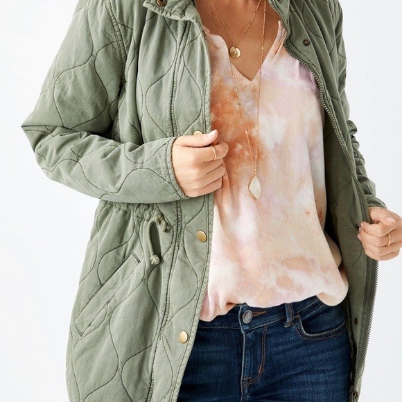 Maurices Jackets & Blazers - NWT Green Quilted Cinched Waist Jacket